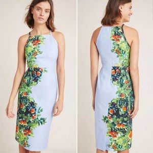 Anthropologie Maeve Orange Bough Dress
